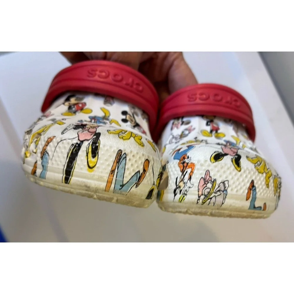 CROCS Mickey & Friends Clogs Kids 8 Disney White & Red